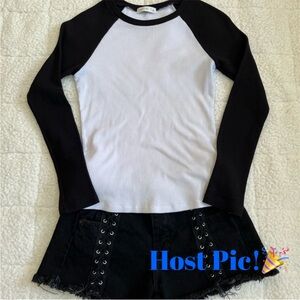 Black and White Long Sleeve Top